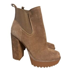 Gianni Bini Suede Lug Sole Platform Booties